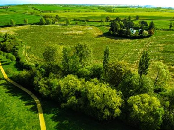 aerial shot of the country park